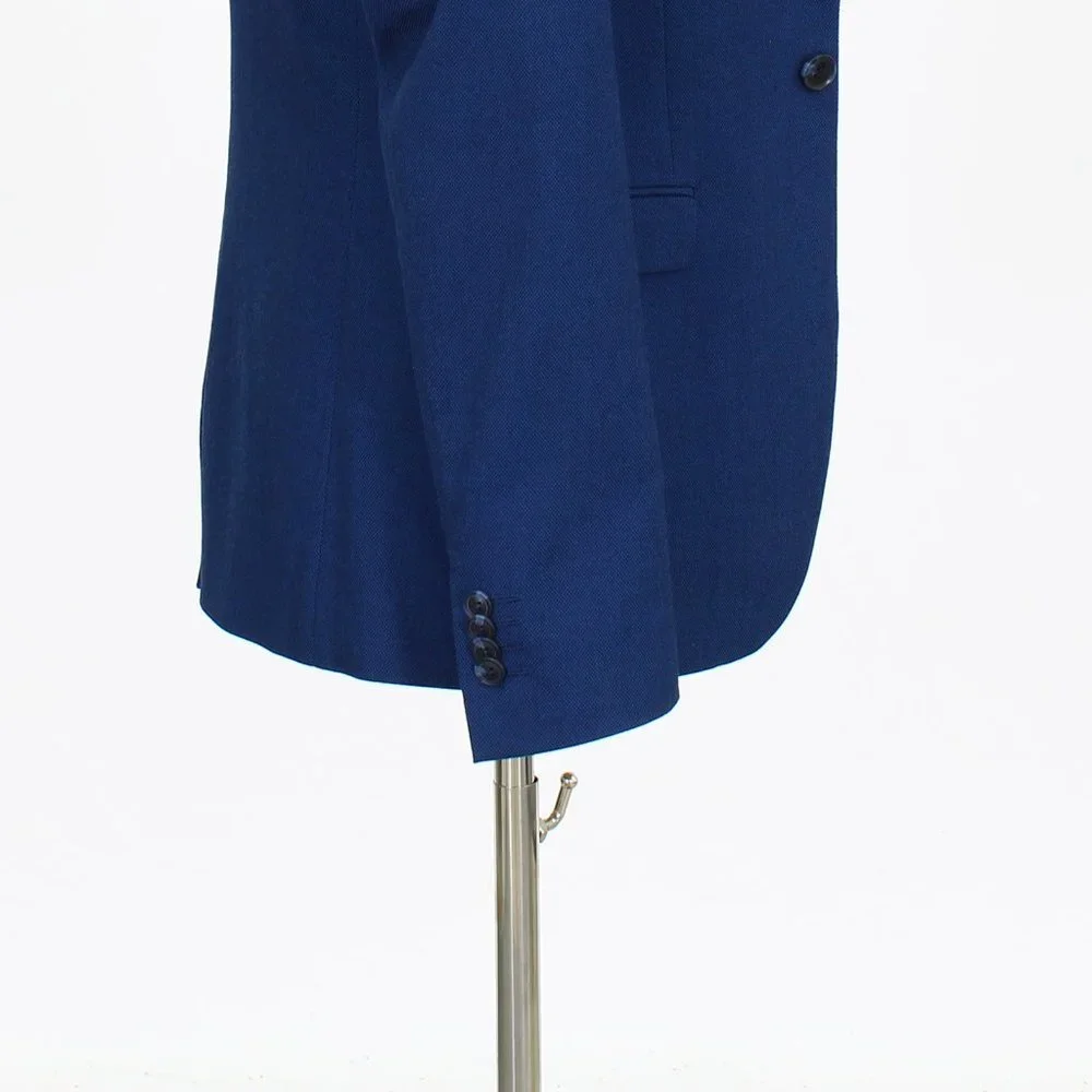 Topman 36R Blue Solid 1-Button Sport Coat Blazer Jacket O718